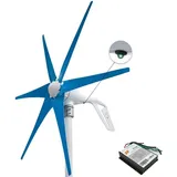 Windturbine-Generator-Kit, 400W Leistung, PWM-Regler, 24V, 6 blaue Klingen, 400W