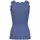 Rosemunde Spitzentop Babette Silk Top mit Seide Vintage-Spitzenbesatz, mit Rundhalsausschnitt, hoher Seidenanteil blau XL (44)