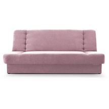 mb-moebel Sofa mit Schlaffunktion und Bettkasten, Kippsofa Klappsofa Schlafsofa Clic-Clack Couch für Wohnzimmer Federkern Sofagarnitur Polstersofa 92x192x85cm - Cyprus (Rosa - Soro 61)