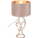 Trio Tischleuchte Mary mit Gesicht-Design, beige/gold