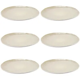 HIT Trading Speiseteller Ø 27 cm Beige/Weiß 6er Set