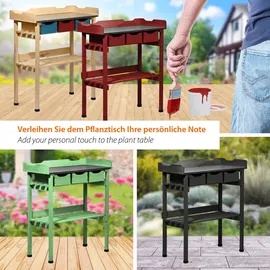 Dobar Pflanztisch mit 3 Schubladen 78 x 88 x 38 cm Natur