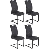 Hela Esszimmerstuhl HELA "Tabea Freischwinger BESTSELLER verschiedene Stoffqualitäten", grau (vintage anthrazit, schwarz), B:43cm H:99cm T:61cm, 100% Polyester, Stühle, Esszimmerstuhl, 2 oder 4 Stück, Schwingstuhl, Microfaser Vintage oder Kunstleder