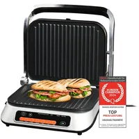 First Austria TZS First Austria Kontaktgrill digital, Tischgrill, 2100W, abnehmbare, antihaftbeschichtete Platten, gesundes fettarmes Grillen mit idealen Griller...