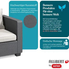 KETER Allibert Salta Balkonmöbel Set in Anthrazit Stilvolle Rattan-Optik für Garten & Balkon