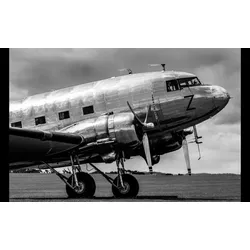 Fototapete PAPERMOON "Vintage Verkehrsflugzeug Schwarz & Weiß", schwarz (schwarz, weiß), B:4,50m L:2,80m, Vlies, Tapeten