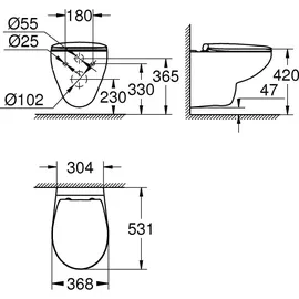 Grohe Bau Keramik Set Wand-Tiefspül-WC (39351000)