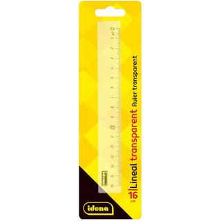 IDENA Lineal 16 cm transparent, 1 Stück