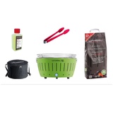 Lotusgrill XL Starter-Set XL Grill Limettengrün mit USB-Anschluß, 5 teilig