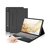 IVEOPPE Samsung Galaxy Tab S7 FE Tastatur, Abnehmbarer Tastatur für Galaxy Tab S7 Plus/S8 Plus mit QWERTZ Layout, Grau