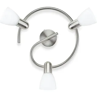 Philips E14 Essentials Jute Spot Bar/Tube Light, Nickel 3 Leuchtmittel nickel, Grau