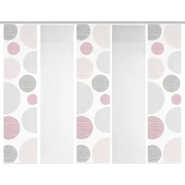 VISION S Schiebegardine VISION S "5ER SET BORDEN" Gr. 1, rosa (rosé), B:60cm H:260cm, Polyester, Gardinen, HxB: 260x60, Schiebevorhang 5er Set Digitaldruck