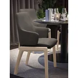 Polsterstuhl STRESSLESS "Laurel", braun (braun batick, schwarz), B:58cm H:92cm T:59cm, Leder BATICK: BATICK ist ein leicht korrigiertes, durchgefärbtes und genarbtes Möbelleder, bei dem die meisten Unebenheiten und Spuren in der Regel entfernt wurden., Stühle, Polsterstuhl, Low Back mit Armlehne, Größe L, mit abgerundeten Beinen in Schwarz