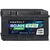 HeyVolt EFB Autobatterie 12V 80Ah 770A Hochleistungs-Blei-Säure-Batterie, Start-Stopp geeignet, Langlebig, Kompatibel mit PKW