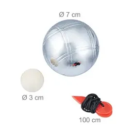 Relaxdays Boule Set Metall 6 Kugeln
