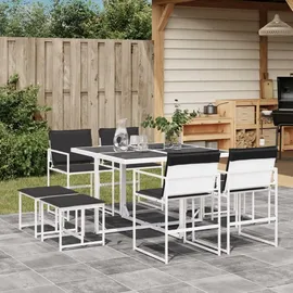 vidaXL Garten-Essgruppe 9-tlg. Weiß