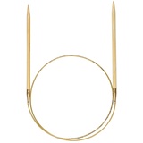 addi 61954 Rundstricknadel aus Bambus, 60 cm x 10 mm, Gold, 60cm x 10mm