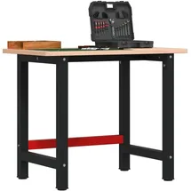 vidaXL Werkbank 100x60x81,5 cm Massivholz Buche Rechteckig