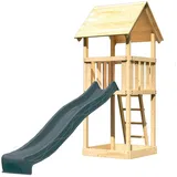 Karibu Spielturm Lotti mit Rutsche Natur-Anthrazit