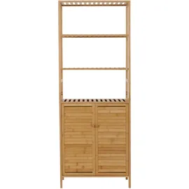 Mendler HWC-B18 Badschrank 168 x 64 x 33 cm Braun Holz