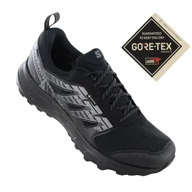 Salomon Wander Gore-Tex Herren Trail Running Wasserdichte Schuhe, Outdoor-bereit, Komfort durch Dämpfung, Sicherer Fußhalt, Black, 45 1/3