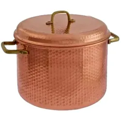 Kupfertopf Gehämmert Mit Griffen, 24 cm - Traditionelles Kochgeschirr für Tintenfisch, Marmelade & mehr