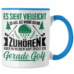 Trendation Tasse Trendation – Golfer Geschenk Golf Tasse mit Spruch – Kaffeetasse für Golfer Geschenkidee blau