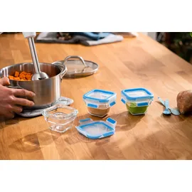 Emsa Clip & Close Frischhaltedose blau 10,6 x 6,9 cm 0,18 l 3-teiliges Set