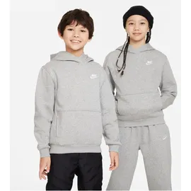 Nike Sportswear Club Fleece Hoodie Kinder 063 dk grey heather/white XS 122-128 cm