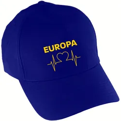 multifanshop Baseballcap - Europa - Herzschlag - Druck gelb - Mütze