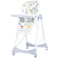 Chipolino Kinderhochstuhl Bambino Fußstütze verstellbar klappbar Sicherheitsgurt grau