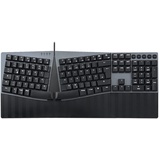Perixx PERIBOARD-535 DE BL, ergonomische mechanische Tastatur blaue Taster) - Low-Profile Blue Clicky Switches - Programmable Feature with Macro Keys - Compatible with Windows and Mac OS X - UK English