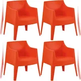 CLP Bartal Gartenstuhl 73 x 73 x 78 cm orange 4 St.