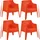 CLP Bartal Gartenstuhl 73 x 73 x 78 cm orange 4 St.