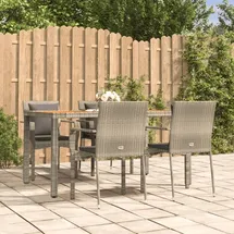 vidaXL Garten-Essgruppe 5-tlg. Grau