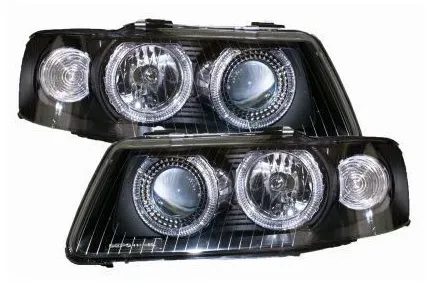 Kristall-Scheinwerfer Angel Eyes für AUDI A3 (2003–2008) – schwarz