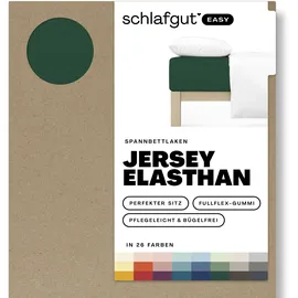 schlafgut Easy Jersey 140 x 200 - 160 x 220 cm green deep