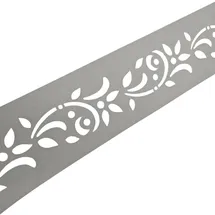 zaun|zu® zaunzu PREMIUM Dekor Floral1 Sichtschutz Steingrau 2,55m