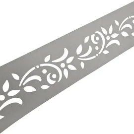 zaun|zu® zaunzu PREMIUM Dekor Floral1 Sichtschutz Steingrau 2,55m