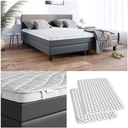 VitaliSpa Topper Matratzenschoner 140x200 cm Matratzen-Auflage weiß Microfaser