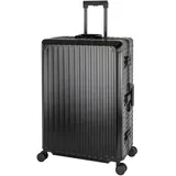 Travelhouse Tokyo Alu Reisekoffer Schwarz XL-78cm Hartschalenkoffer Reisetrolley Suitecase Trolley 2X TSA Zahlenschloss 4 Doppelräder 360° Rollen Vol. 110L