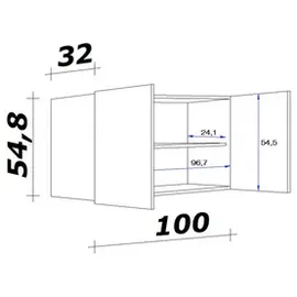 Flex-Well Hängeschrank Speed 100 x 32 x 55 cm Weiß