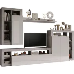 Wohnwand INOSIGN "Hamburg", weiß (weiß, beton, optik), B:290cm H:210cm T:42cm, Kastenmöbel-Sets