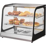 Vevor 2-stufiger kommerzieller Speisenwärmer, 850 W Speisenwärmer mit gehärtetem Glas und Dampfheizung, Temperaturregelung von 30 °C bis 85 °C, 111 l großes Fassungsvermögen