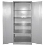 PROREGAL Stahlschrank Owl mit 4 Fachboden | HxBxT 192x78x58cm | Lichtgrau