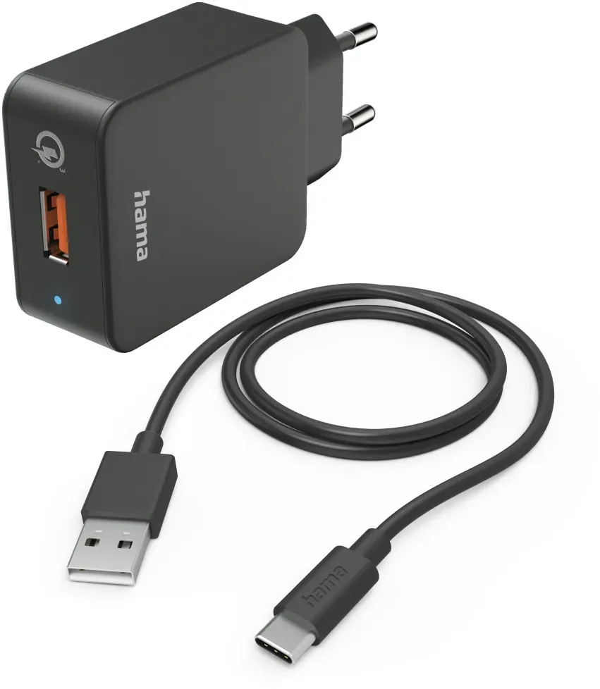 Hama 00201625 Ladegerät für Mobilgeräte Handy, Smartphone, Tablet Schwarz AC Schnellladung Drinnen