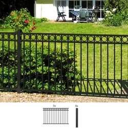 Metallzaun ALBERTS "Circle", schwarz, H:120cm, Aluminium, Zaunelemente, Höhe: 100 und 120 cm, Gesamtlänge: 10 m, zum Einbetonieren