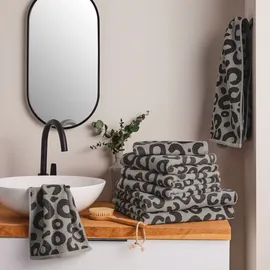 OTTO home Anna Leopardmuster Handtuchset 8-tlg. grau