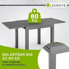 Juskys Laki Gartentisch 70 x 70 x 70 cm Anthrazit