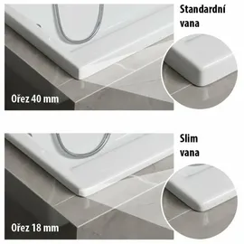 Polysan s.r.o. MARLENE SLIM Rechteckwanne 200x90x48cm, weiss